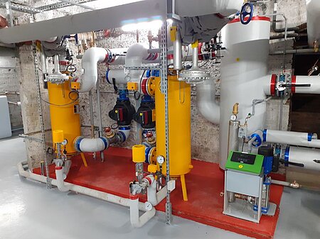 baelz steam heat transfer station in district heating network of paris